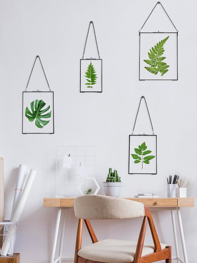REDHUGO Hanging Pressed Flower Frames, Double Glass Floating Picture Frame - Image 3