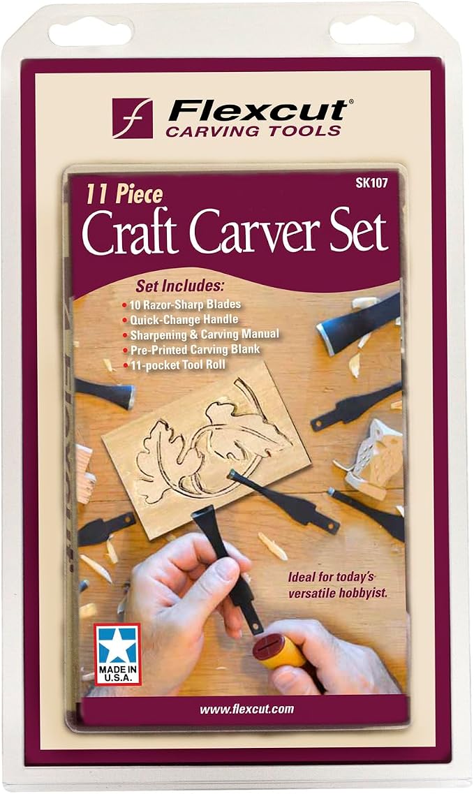 FLEXCUT Wood Carving Tools | 11 Piece Craft Carver Set | Includes 10 1095 High - Image 2