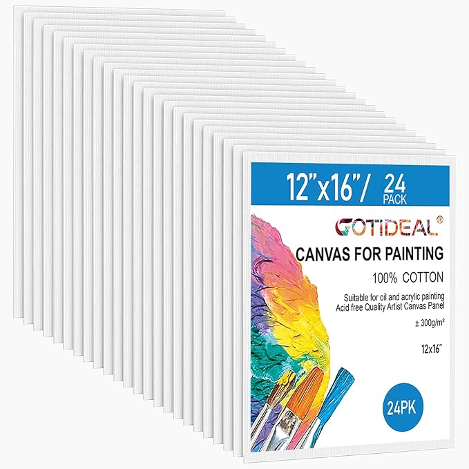 Gotideal Canvas Boards for Painting, Bulk Painting Canvas for Kids and Adults by GOTIDEAL