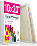 PHOENIX Long Stretched Canvas for Painting 10x20 Inch/6 Value Pack, 8 Oz Triple by PHOENIX