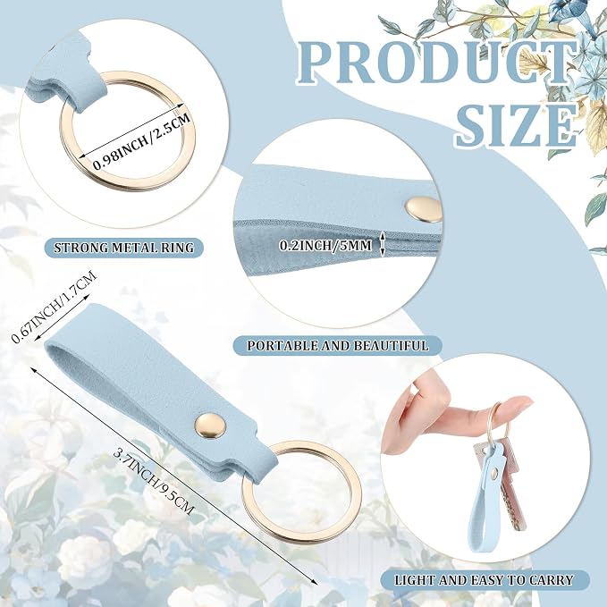 Wavyknot 50 Pcs PU Leather Keychain Blanks Bulk Laser Engraving Blanks Keychain - Image 2