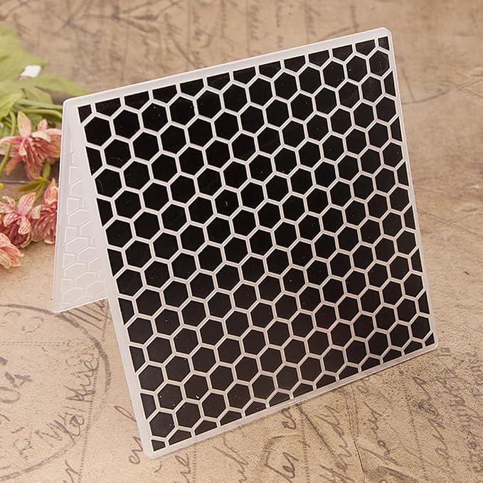 Honeycomb Beehive Background Pattern Plastic Embossing Folder, 3D Textured by HGSALK
