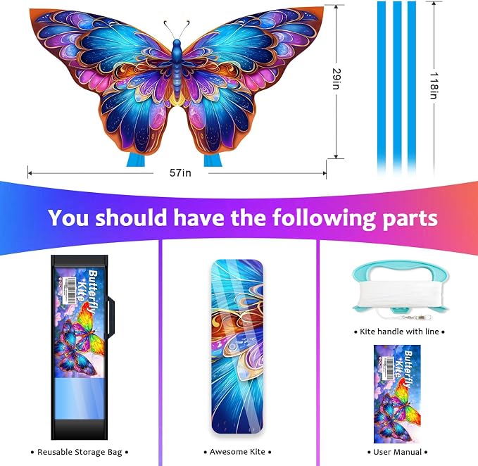 HONBO Butterfly Kites for Kids & Adults, Each Kite - Image 2