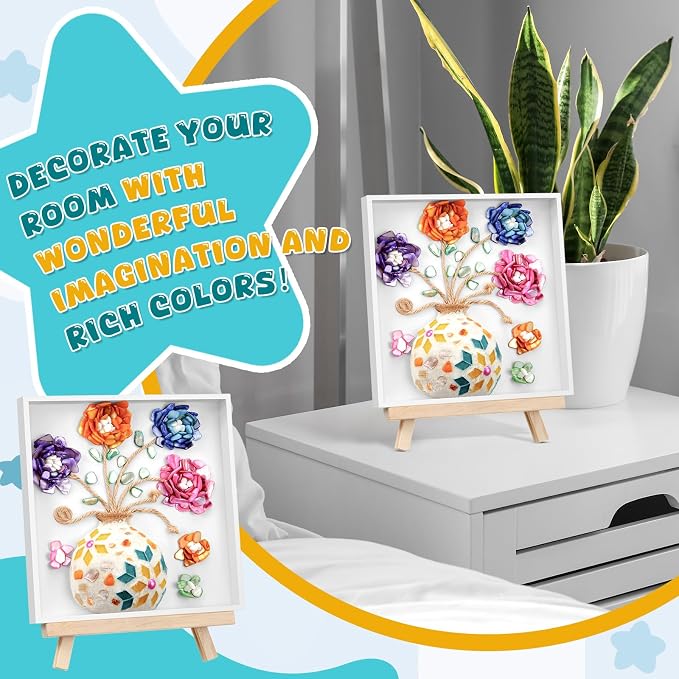 Fuyoooo DIY Vase Mosaic Painting Kit, 7.87 x 7.87 x 0.79 Inches DIY Arts and - Image 6