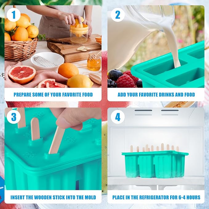 Popsicles Molds Silicone, Bpa-free ice Pop Mold Food Grade Popsicle Maker - Image 5