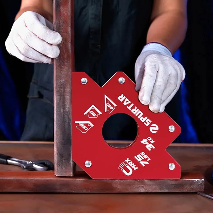 Spurtar Welding Magnets 75lbs & 50lbs 4pcs, Heavy Duty Welding Magnets and Clamps, Strong Magnetic Holder Accessories Tools, 45, 90, 135 Degree Angle