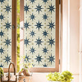 Grey Blue Star Boho Geometric Beige Modern Stained Glass Window Films by Unknown