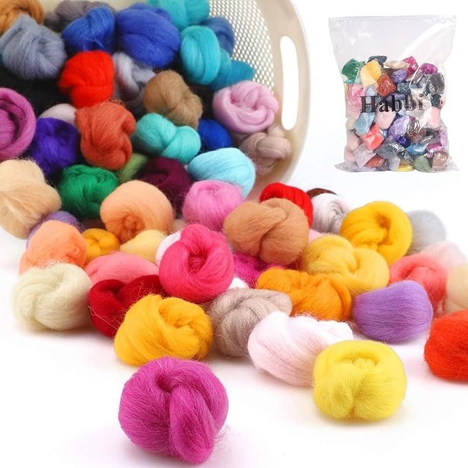 Habbi 100 Colors Needle Felting Wool - Image 3