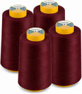 AK Trading 4-Pack Burgundy All Purpose Sewing Thread Cones of High Tensile by Fabrics%7CEventDecor%7CCrafts%7CUpholsteryFoam