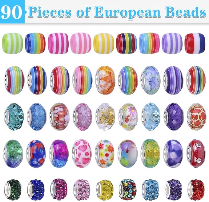 AIPRIDY 150 Pieces Charm Bracelet Making Kit, Unicorn Mermaid Crafts Gifts Set - Image 2