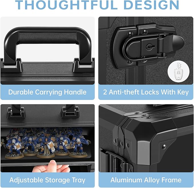 Miniatures Storage Case Miniatures Transport Case Aluminum Alloy Frame - Image 4