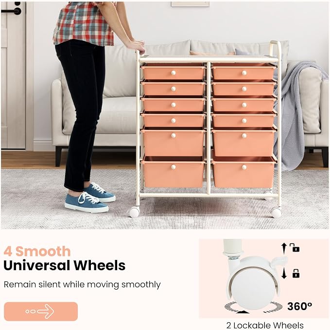 BECOMFORT 12-Drawer Rolling Cart - Image 5