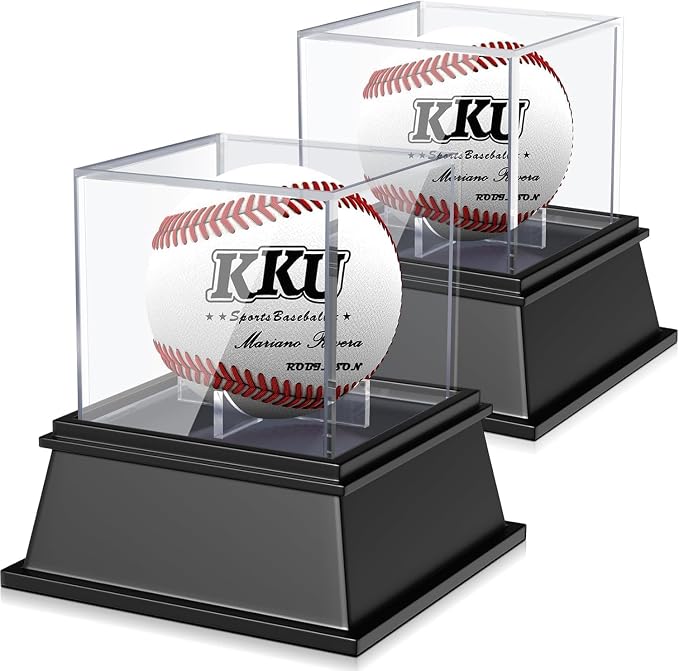 KKU Baseball Display Case 2 Pack, Baseball Holder by KKUprotectanddisplayyourtreasures