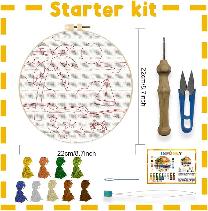 INFUNLY Sea Beach Punch Needle Kits - Image 2