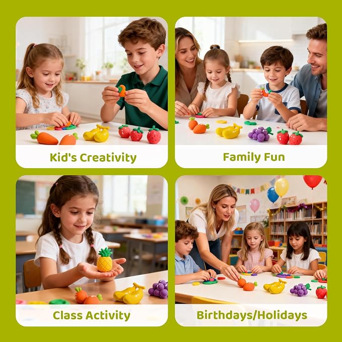 Both idea Air Dry Clay Kit, Food Theme | 12 Packs, Non-Toxic Kids Gift | School - Image 7
