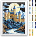 FREEBLOSS DIY Cross Stitch Wall Painting Castle Pattern Cross Stitch Kit Home by FreeandCreativeCraftsArt