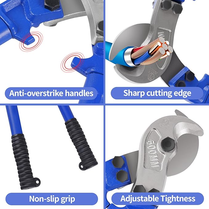 ZrgGea 32 inch Heavy-Duty Cable Cutter | Industrial-Grade, Forged T8 Alloy Steel, HRC56, Sharp Cutting. For Cables and Wire Ropes
