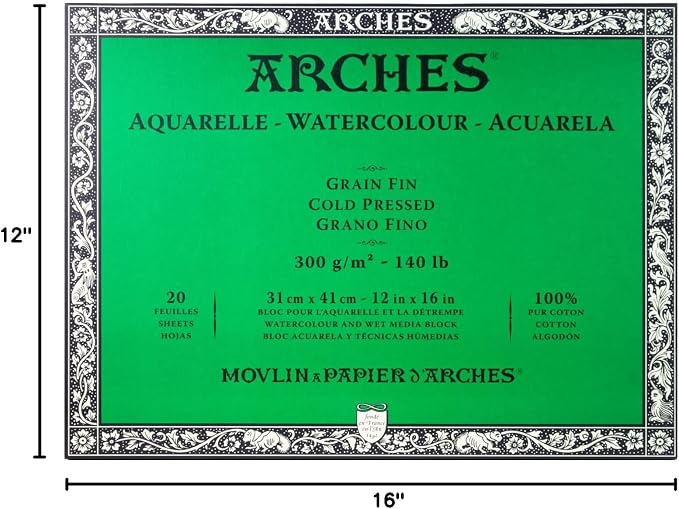 Arches Watercolor Paper Block, Cold Press, 140 pound - Image 3