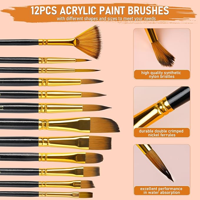Nicpro 68PCS Acrylic Paint Canvas Set - Image 6