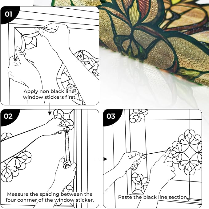 ADD.HERES Window Stickers, ‌Stained Glass Window Privacy Film, UV Blocking - Image 4