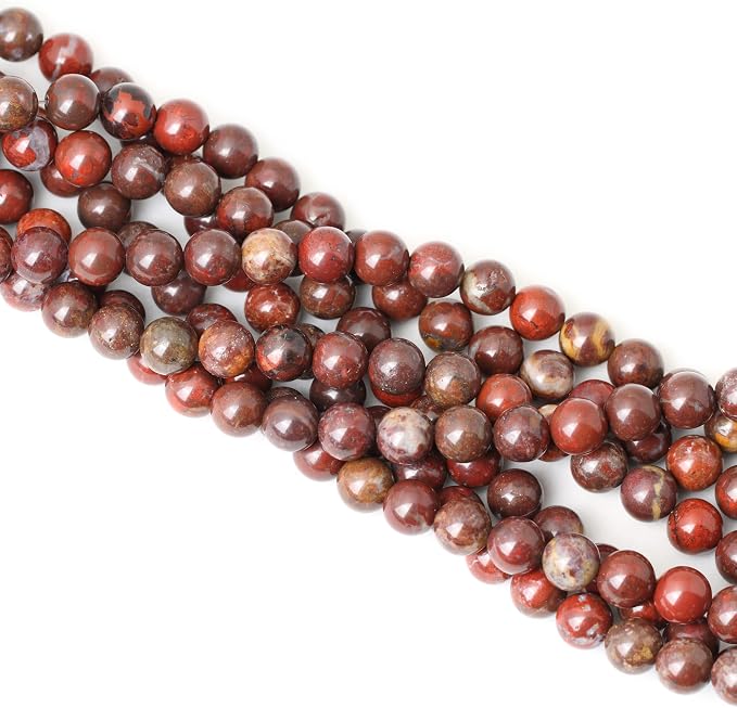 35PCS 10mm Natural Red Brecciated Jasper Gemstone Round Loose Beads Stone Beads - Image 4