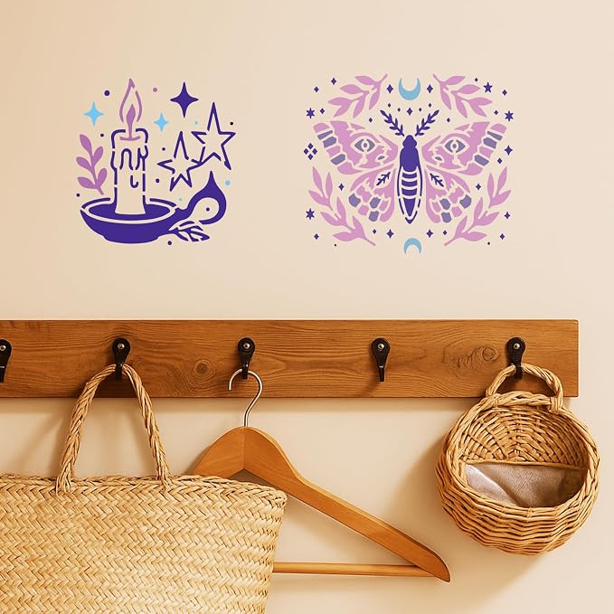 INFUNLY 15Pcs Magic Divination Wall Stencil - Image 6