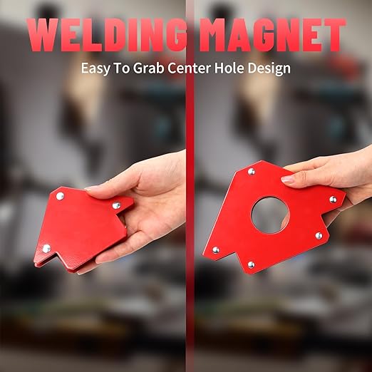 25LBS Welding Magnets Pack of 4 Welding Magnetic Holder Heavy Duty Magnetic Tools and Accessories for 45, 90, and 135 Degree Angles Super Strong Welding Magnets and Clamps
