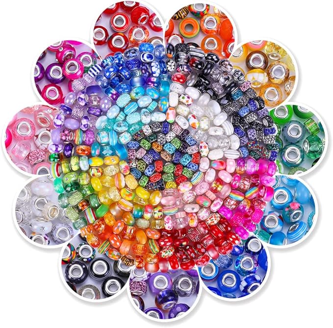 European Large Hole Spacer Charm Beads by VICTLOV