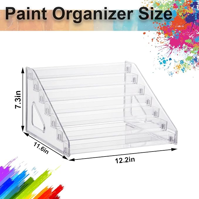 7-Layer Clear Acrylic Paint Holder Storage & Brush Organizer | Easy Assemble - Image 6