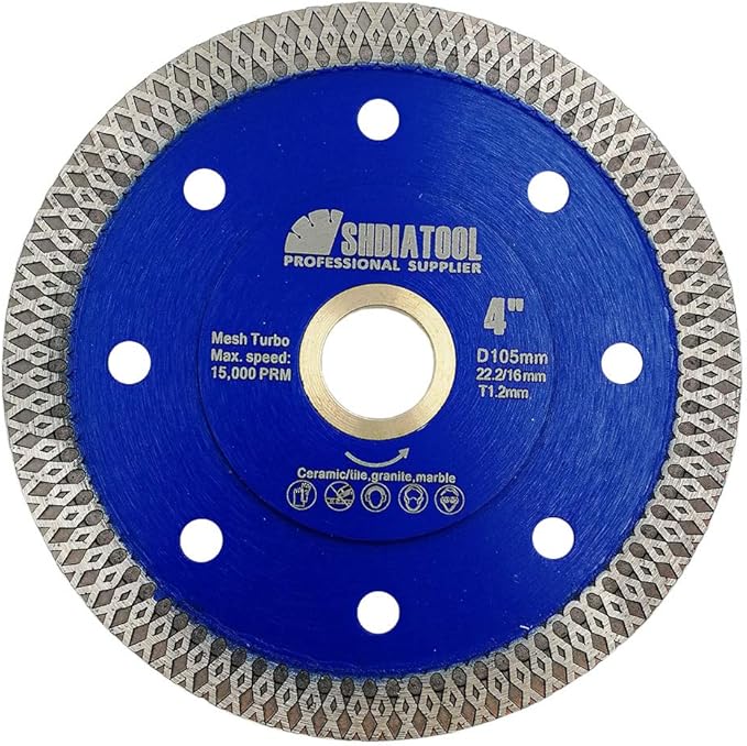 SHDIATOOL 4 Inch Diamond Saw Blade Cutting Porcelain Tile Ceramic Granite Marble Brick
