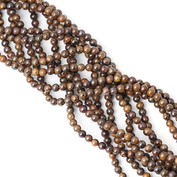 60PCS 6mm Natural Bronzite Gemstone Round Loose Beads - Image 4
