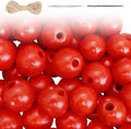 200Pcs Red Large Wooden Beads - 16mm by SMANTA