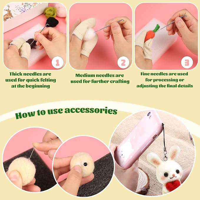 ZXIIXZ 100g Needle Felting Wool Felting Kit - Image 5