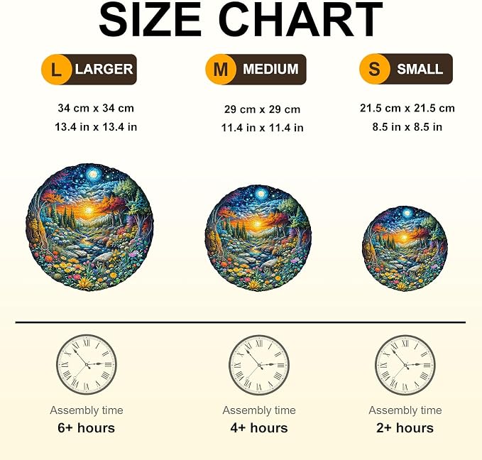 Sun Moon Forest Puzzles Adults Gifts Wooden 200 Pieces 11.4 * 11.4in - Image 4