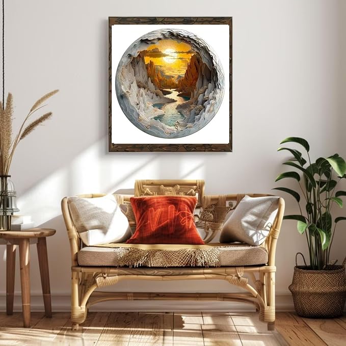 3D Vision Inside Mountain Range Sunrise Sunset Winding River Valley Puzzles 300 - Image 6