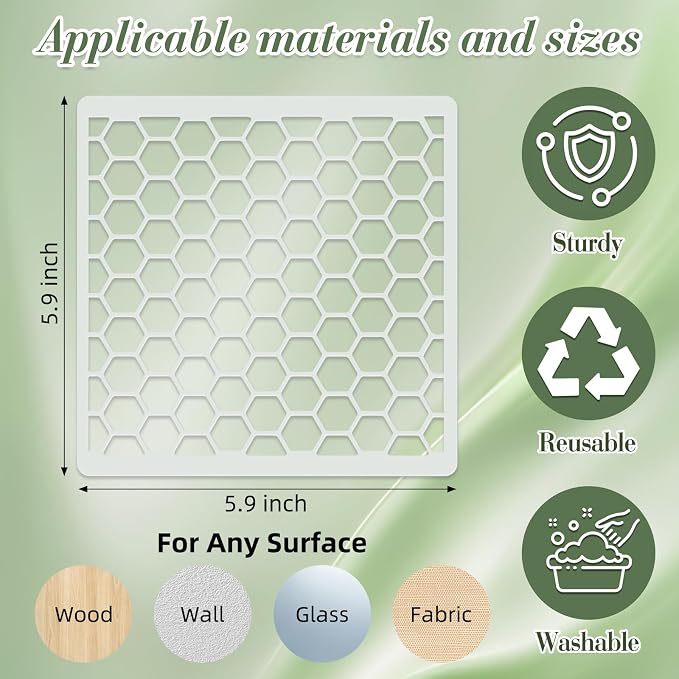 Texture Stencils for Crafts Reusable 16Pcs Stencils | DIY Art Painting Stencil - Image 4