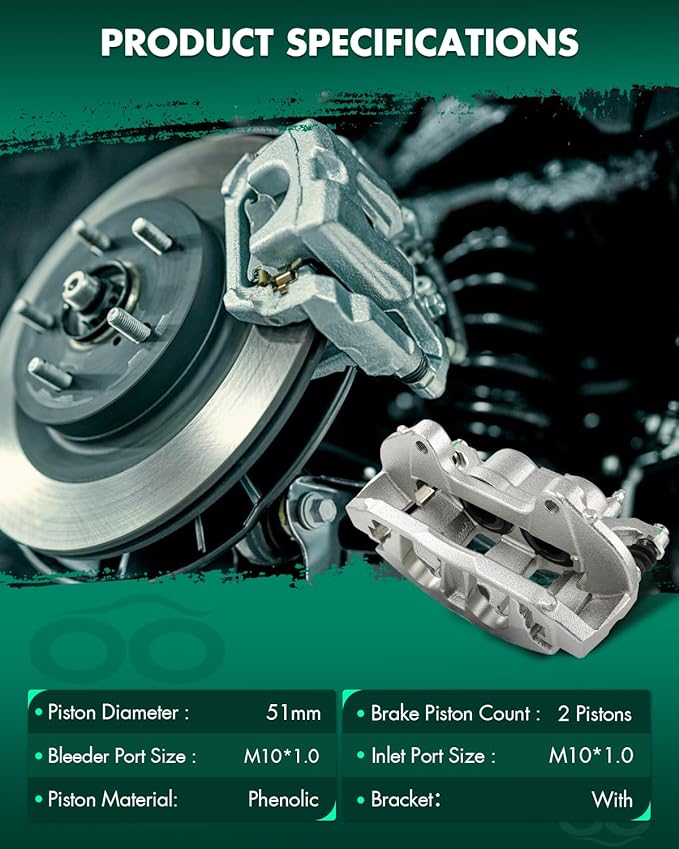 SCITOO 18B5402A 18B5403A Front Left & Right Disc Brake Calipers Assembly w/Bracket For Dodge For Journey 2012-2020