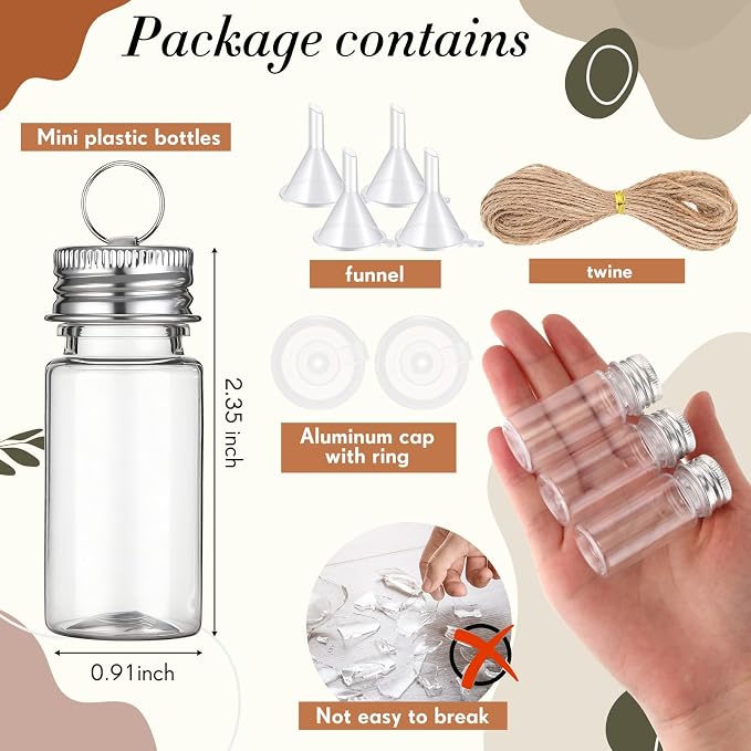 Bokon 25set 10ml Mini Plastic Bottles - Image 2