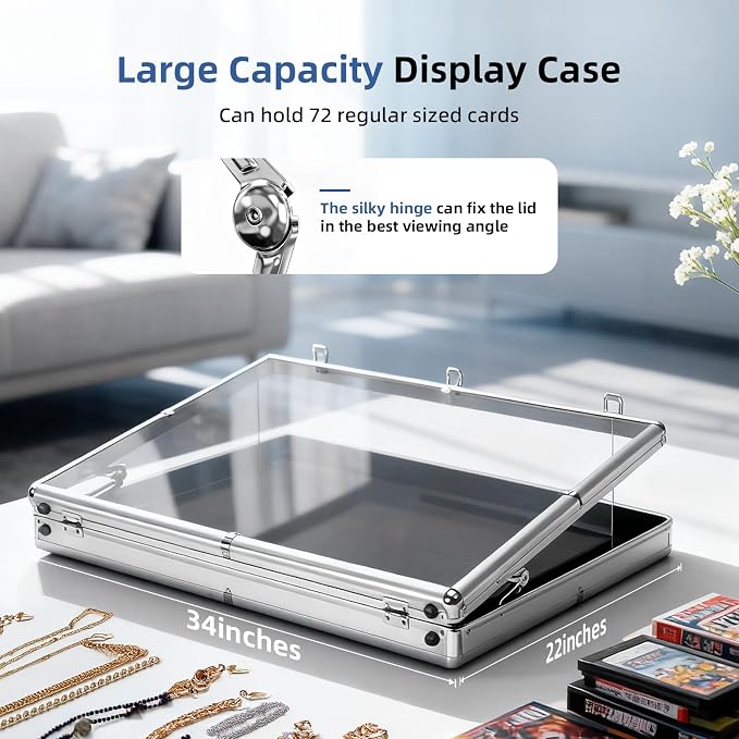 Large Portable Card Show Display Case 34"x22", Aluminum Lockable Trade Show - Image 5