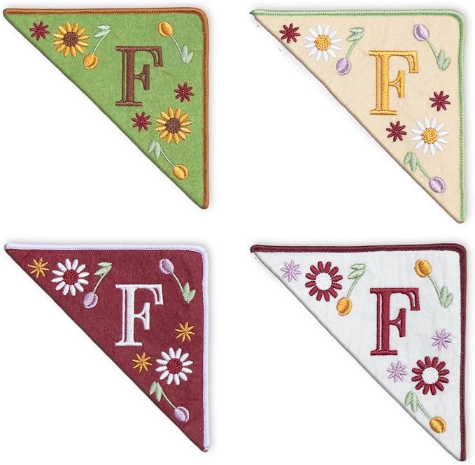 Personalized Embroidered Corner Mark, 4 Pack, Finished Initial Felt Bookmark by Unknown