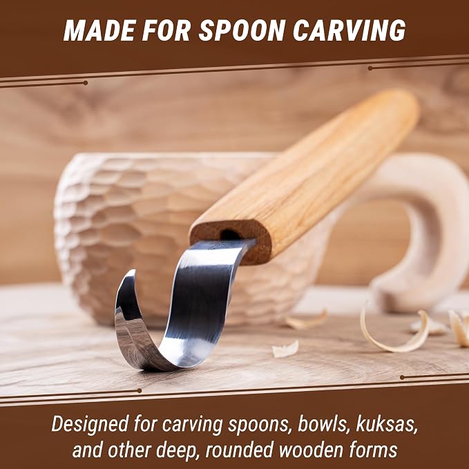 BeaverCraft Spoon Carving Hook Knife SK1 - Image 2