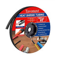 1/2" 100ft 3:1 Heat Shrink Tubing with Adhesive Lining - Marine Grade, Ideal for Home, Automotive, and Industrial Use - Black