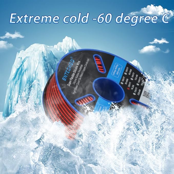 BNTECHGO 16 Gauge Flexible 2 Conductor Parallel Silicone Wire Spool Red Black High Resistant 200 deg C 600V for Single Color LED Strip Extension Cable Cord,Model,250ft Stranded Tinned Copper Wire