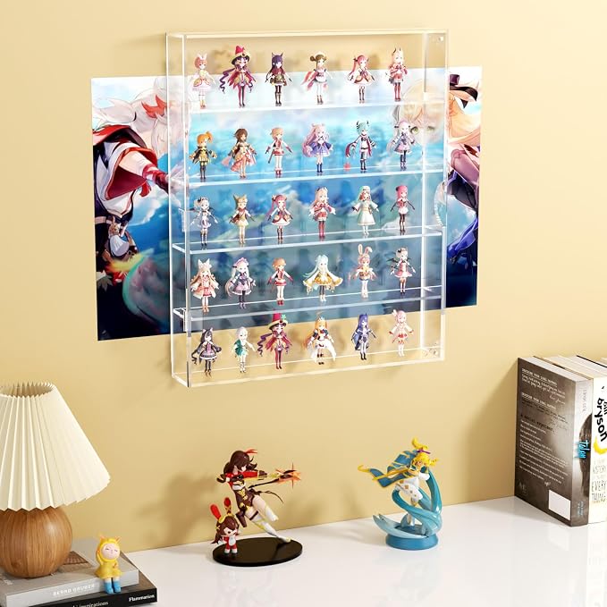 NIUBEE Acrylic Display Case for Figures: Dustproof Clear Wall Mounted or - Image 6