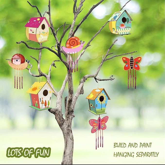 Home Composer 4 Pack DIY Bird House Wind Chime Kits - Image 6