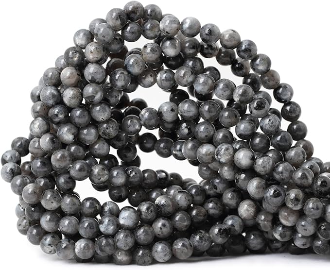 60PCS 6mm Natural Black Labradorite Gemstone Round Loose Beads Crystal Energy by CHEAVIAN