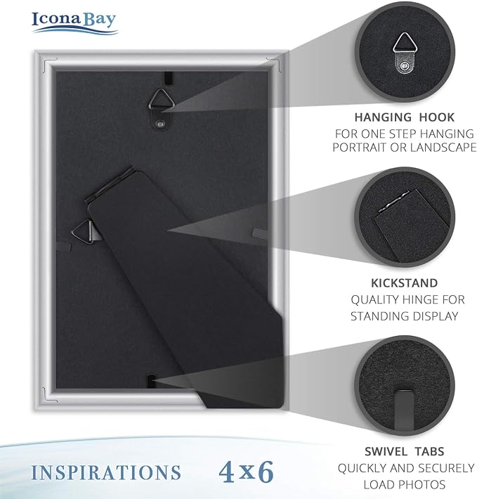 Icona Bay 4x6 Picture Frames, 6 Pack, Contemporary, Inspirations | These Icona - Image 8