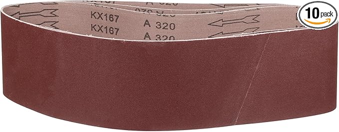 6 x 48 Inch Sanding Belt, 10 Pcs 320 Grit Knife Sharpener Belts Work Sharpening for Belt Sander Knife Carving Tool Metal Working