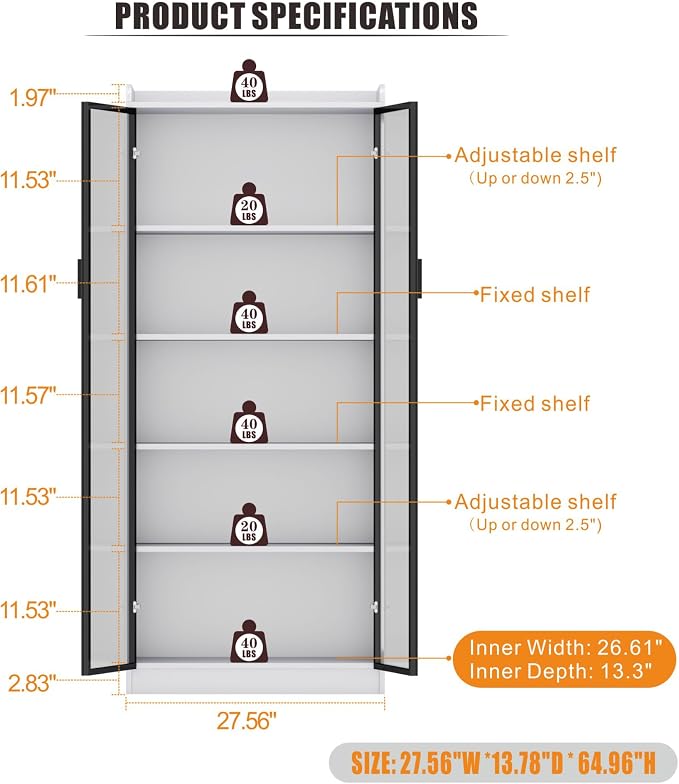 Dystler 65" Tall 5-Tier Display Cabinet - Image 2