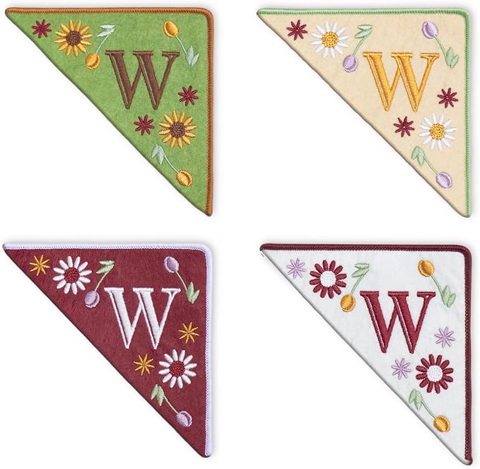 Personalized Embroidered Corner Mark, 4 Pack, Finished Initial Felt Bookmark by Unknown
